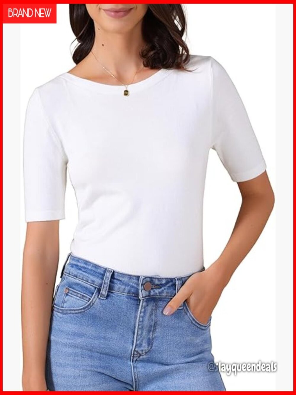 Short Sleeve T-Shirt Lightweight Stretch Knit Casual Top Regular Fit